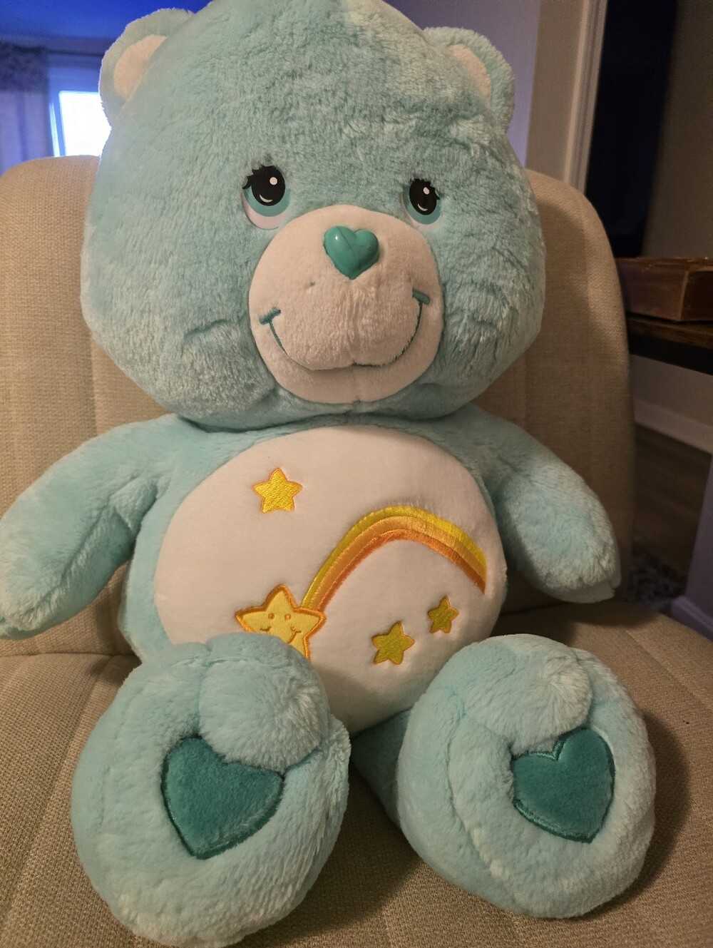 2002 Care Bear Wish Bear 26” - 28” Collectible Jumbo Plush Shooting Star